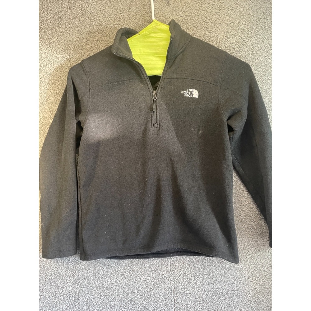 The North Face Jacket Men Large Black Fleece 1/4 Zip Pullover